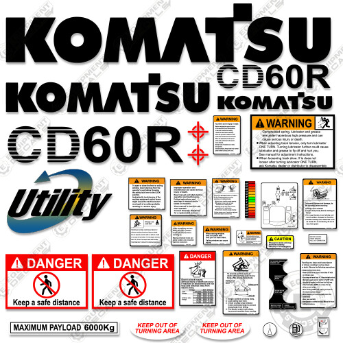 Fits komatsu cd60r decal kit - cd60r-1,