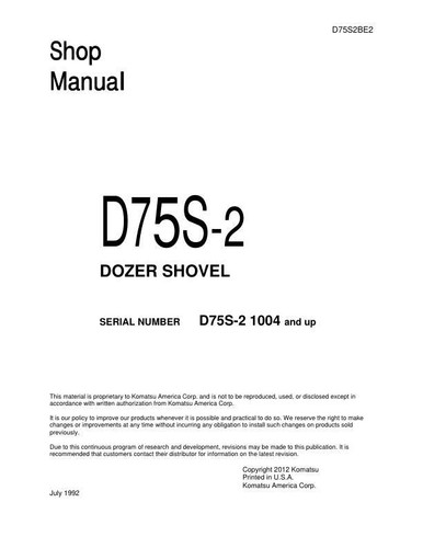 Komatsu d75s dozer - komatsu, d75s-2