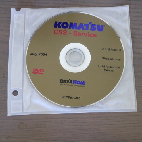 Komatsu service manual dvd - service, cd