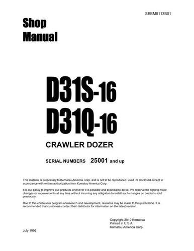 Komatsu d31s d31q 16 - d31s-16,, dozer